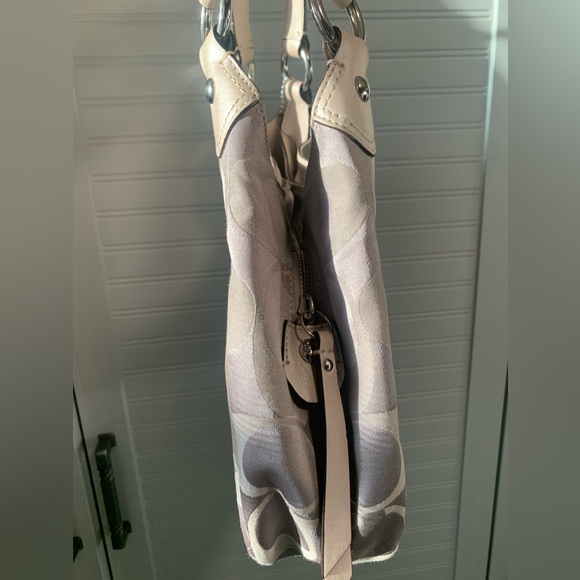 🐂 Coach Signature 16327 Mia Maggie Inlaid C Hobo Patchwork Leather Pink/Tan - Picture 11 of 16